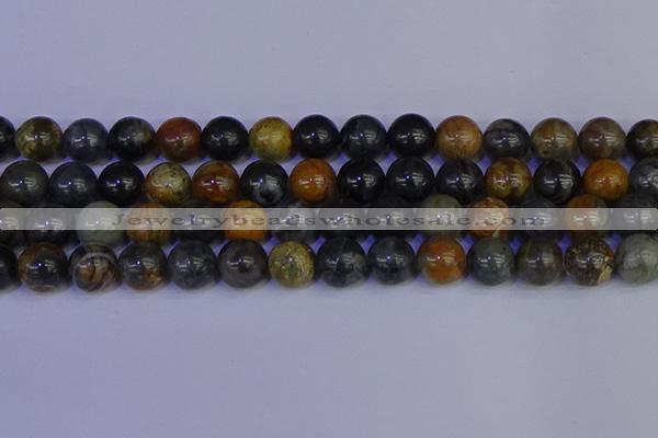 CPJ475 15.5 inches 14mm round black picasso jasper beads wholesale