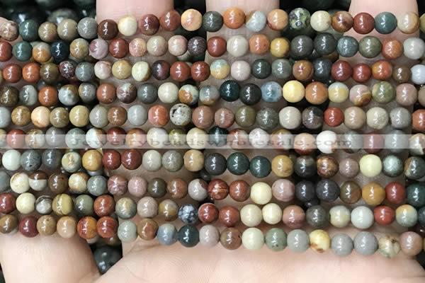 CPJ480 15.5 inches 4mm round polychrome jasper beads wholesale