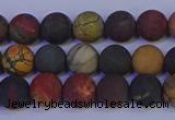 CPJ502 15.5 inches 8mm round matte picasso jasper beads wholesale