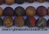 CPJ503 15.5 inches 10mm round matte picasso jasper beads wholesale