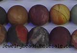 CPJ505 15.5 inches 14mm round matte picasso jasper beads wholesale