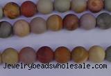 CPJ510 15.5 inches 4mm round matte polychrome jasper beads wholeasle