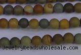 CPJ520 15.5 inches 4mm round matte wildhorse picture jasper beads