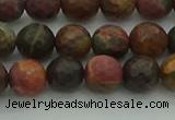 CPJ531 15.5 inches 6mm faceted round picasso jasper beads