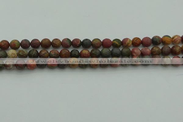 CPJ531 15.5 inches 6mm faceted round picasso jasper beads