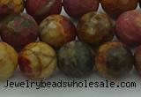 CPJ533 15.5 inches 10mm faceted round picasso jasper beads