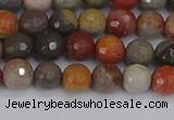 CPJ547 15.5 inches 6mm faceted round polychrome jasper beads