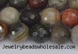 CPJ549 15.5 inches 10mm faceted round polychrome jasper beads