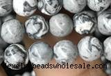 CPJ581 15.5 inches 6mm round grey picture jasper beads wholesale