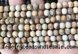 CPJ651 15.5 inches 6mm round matte picture jasper beads wholesale