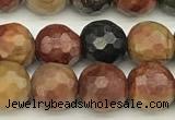 CPJ690 15 inches 6mm faceted round picasso jasper beads