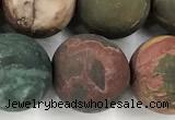 CPJ739 15 inches 12mm round matte picasso jasper beads