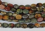 CPJ81 15.5 inches 6*8mm oval picasso jasper gemstone beads