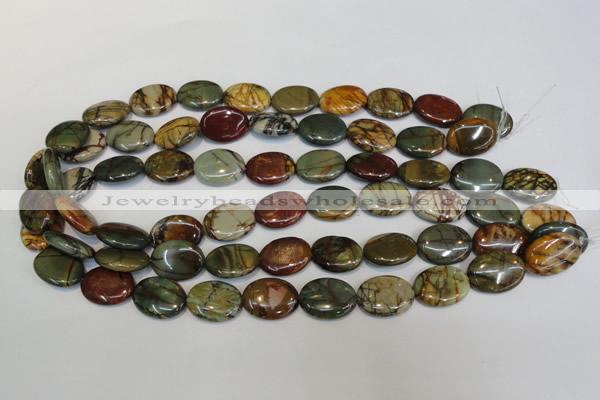 CPJ85 15.5 inches 15*20mm oval picasso jasper gemstone beads