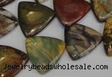 CPJ92 15.5 inches 20*20mm triangle picasso jasper gemstone beads