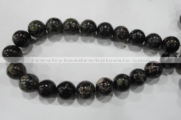 CPM08 15.5 inches 20mm round plum blossom jade beads wholesale