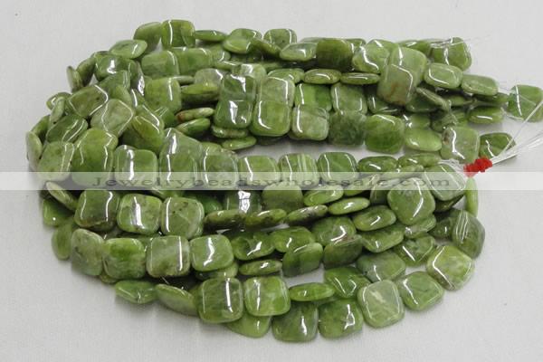 CPO09 15.5 inches 16*16mm square olivine gemstone beads wholesale