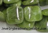 CPO11 15.5 inches 20*20mm square olivine gemstone beads wholesale