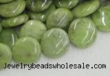 CPO17 15.5 inches 16mm flat round olivine gemstone beads wholesale