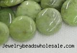 CPO18 15.5 inches 20mm flat round olivine gemstone beads wholesale