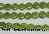 CPO28 15.5 inches 8mm flat round olivine gemstone beads wholesale