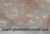 CPQ03 15.5 inches 20mm flat round natural pink quartz beads