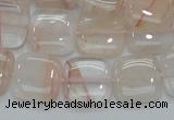 CPQ05 15.5 inches 15*15mm square natural pink quartz beads