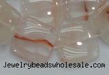 CPQ06 15.5 inches 20*20mm square natural pink quartz beads