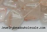 CPQ09 15.5 inches 20*20mm diamond natural pink quartz beads