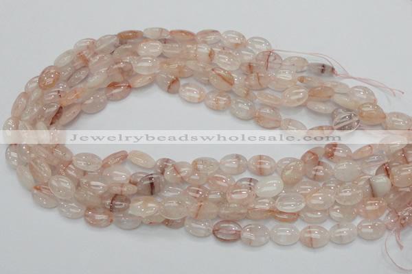 CPQ10 15.5 inches 10*14mm oval natural pink quartz beads wholesale