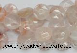 CPQ16 15.5 inches 12mm faceted coin natural pink quartz beads