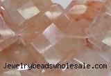 CPQ18 15.5 inches 30*30mm faceted diamond natural pink quartz beads