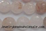 CPQ206 15.5 inches 14mm faceted round natural pink quartz beads