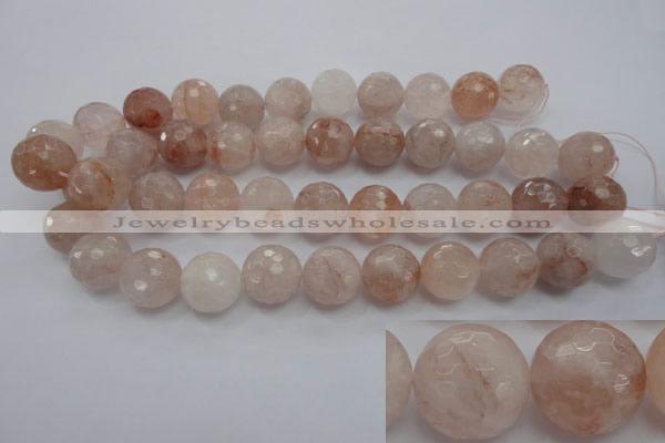 CPQ208 15.5 inches 18mm faceted round natural pink quartz beads