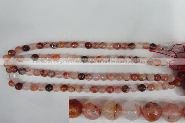 CPQ23 15.5 inches 8mm faceted round natural pink quartz beads