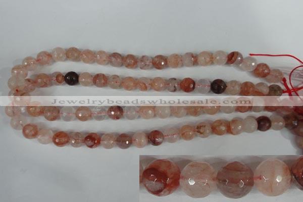 CPQ24 15.5 inches 10mm faceted round natural pink quartz beads