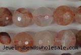 CPQ26 15.5 inches 14mm faceted round natural pink quartz beads