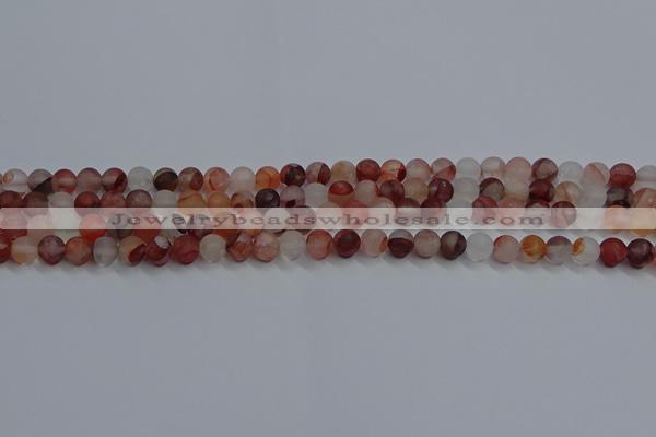 CPQ300 15.5 inches 4mm round matte pink quartz beads wholesale