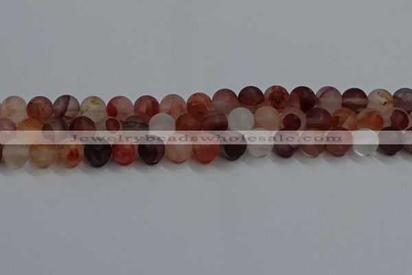 CPQ303 15.5 inches 10mm round matte pink quartz beads wholesale