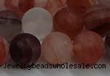 CPQ304 15.5 inches 12mm round matte pink quartz beads wholesale