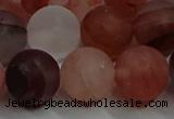 CPQ305 15.5 inches 14mm round matte pink quartz beads wholesale