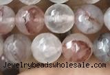 CPQ312 15.5 inches 8mm faceted round pink quartz beads wholesale