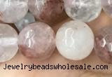 CPQ314 15.5 inches 12mm faceted round pink quartz beads wholesale