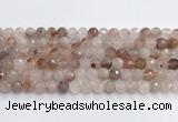 CPQ319 15.5 inches 8mm faceted round pink quartz beads