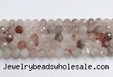 CPQ320 15.5 inches 10mm faceted round pink quartz beads