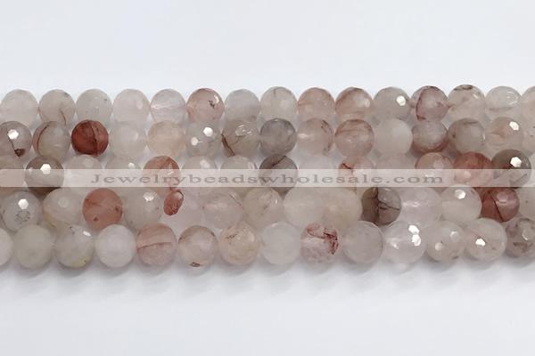 CPQ321 15.5 inches 12mm faceted round pink quartz beads