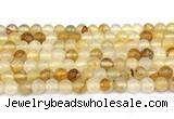 CPQ351 15.5 inches 6mm round yellow quartz gemstone beads