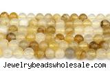 CPQ352 15.5 inches 8mm round yellow quartz gemstone beads