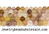 CPQ363 15.5 inches 10mm round pink & yellow quartz gemstone beads