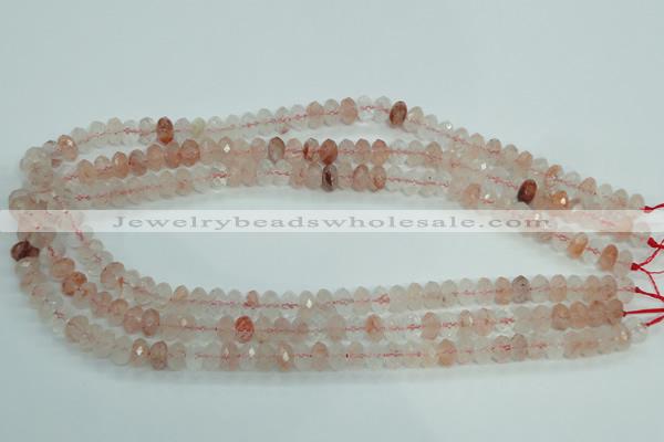 CPQ38 15.5 inches 5*8mm faceted rondelle natural pink quartz beads